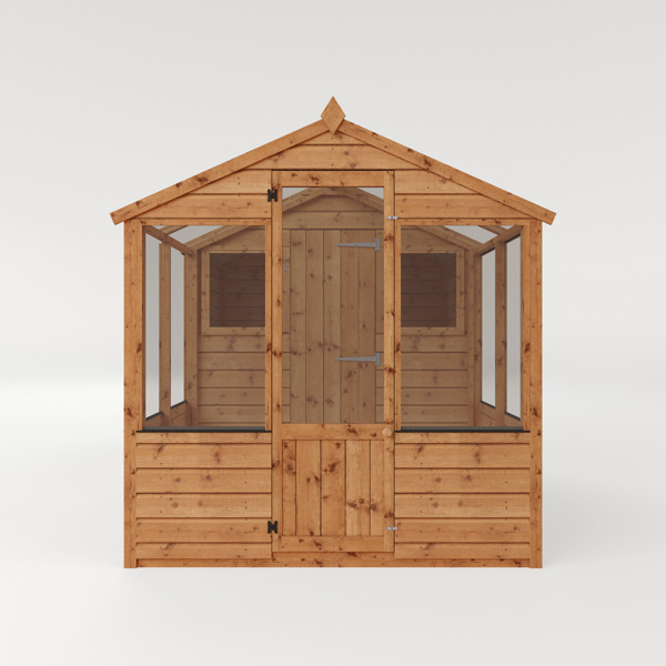Mercia Traditional Apex Wooden Greenhouse Combi Shed 8 x 6