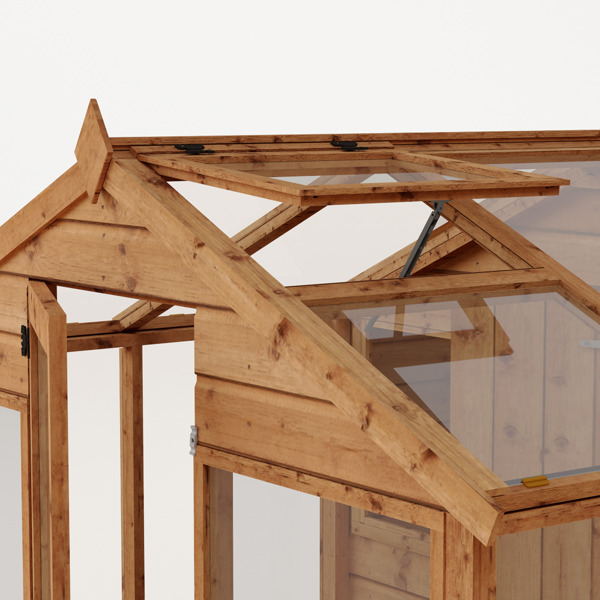 Mercia Traditional Apex Wooden Greenhouse Combi Shed 8 x 6
