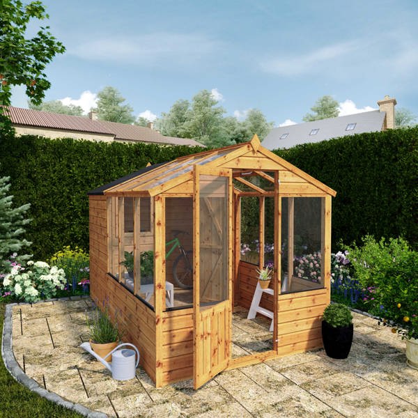 Mercia Traditional Apex Wooden Greenhouse Combi Shed 10 x 6