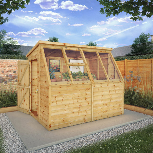 Mercia Premium Wooden Potting Shed Greenhouse 8 x 6