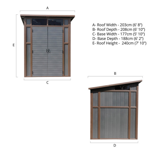 Mercia Premium Pent Composite Shed 7 x 7