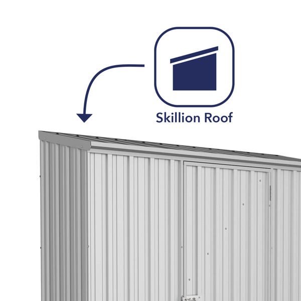 Absco Space Saver Pent Metal Shed 7 x 3 (Zinc)
