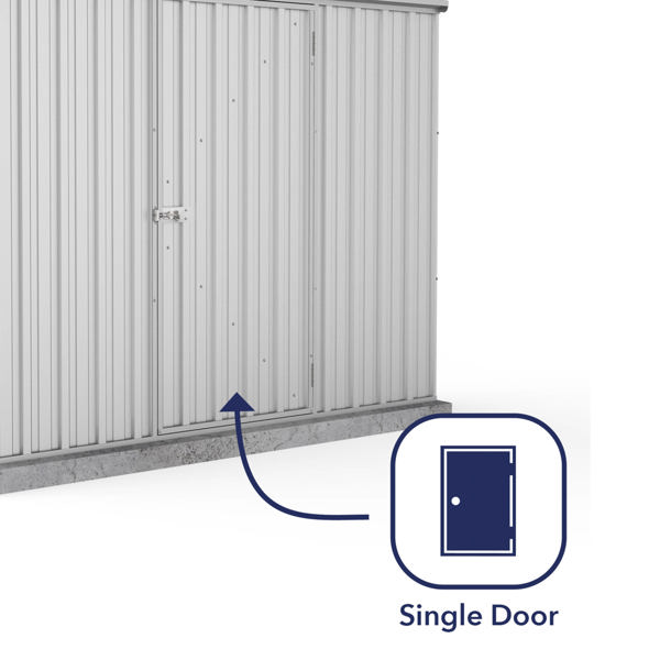 Absco Space Saver Pent Metal Shed 7 x 3 (Zinc)