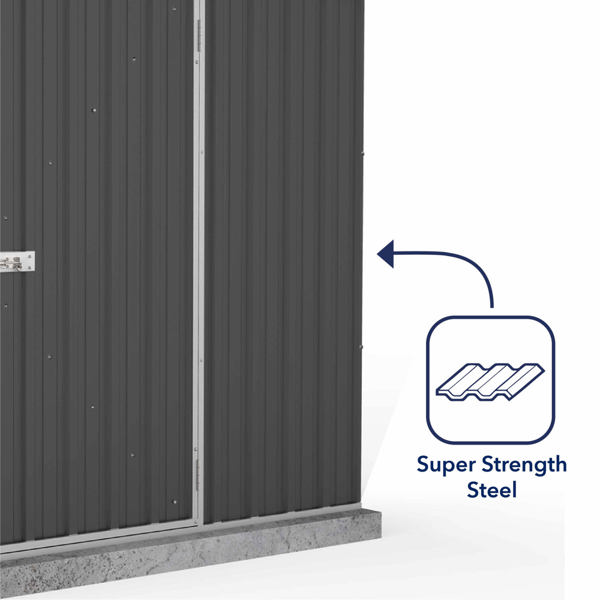 Absco Space Saver Pent Metal Shed 7 x 3 (Monument)