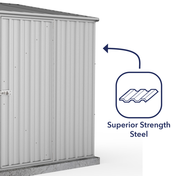 Absco Space Saver Titanium Pent Metal Shed 7 x 5 (Zinc)