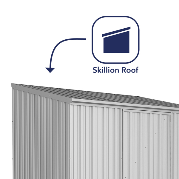 Absco Space Saver Titanium Pent Metal Shed 7 x 5 (Zinc)