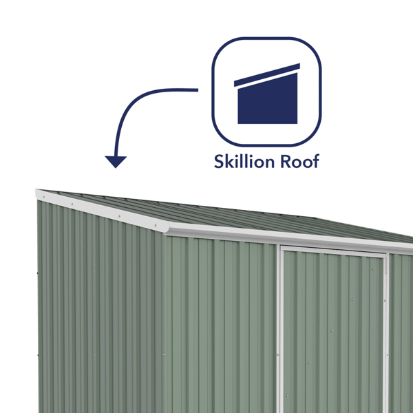 Absco Space Saver Titanium Pent Metal Shed 7 x 5 (Pale Eucalyptus)