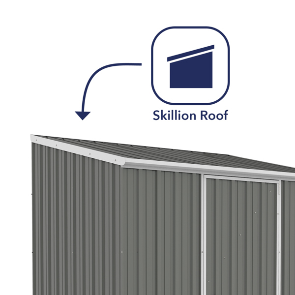 Absco Space Saver Titanium Pent Metal Shed 7 x 5 (Woodland Grey)