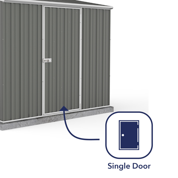 Absco Space Saver Titanium Pent Metal Shed 7 x 5 (Woodland Grey)
