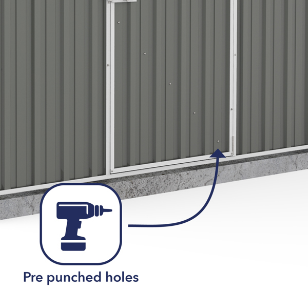 Absco Space Saver Titanium Pent Metal Shed 7 x 5 (Woodland Grey)