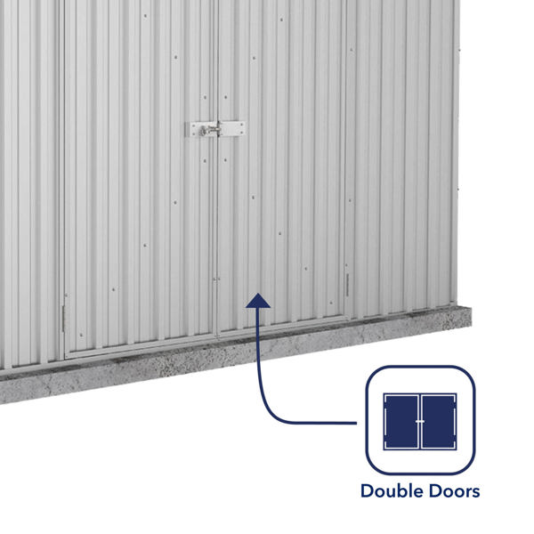 Absco Space Saver Titanium Pent Metal Shed 10 x 5 (Zinc)