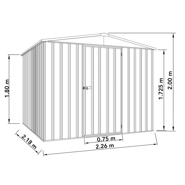 Absco Regent Metal Shed 7 x 7 (Woodland Grey)
