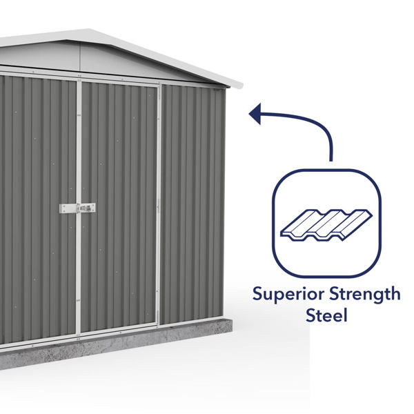 Absco Regent Metal Shed 10 x 7 (Woodland Grey)