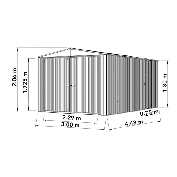 Absco Metal Utility Workshop 10 x 15 (Zinc)