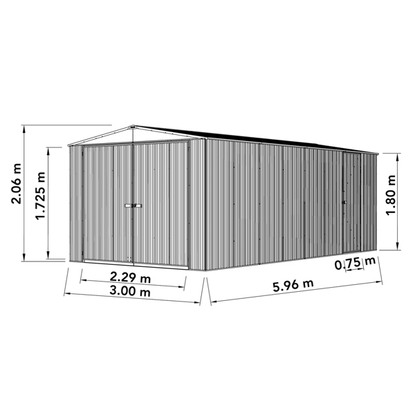 Absco Metal Utility Workshop 10 x 20 (Zinc)