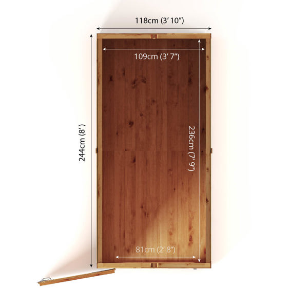 Mercia Woodsman Shiplap Apex Wooden Shed 8 x 4