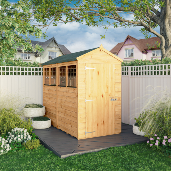 Mercia Woodsman Shiplap Apex Wooden Shed 8 x 4