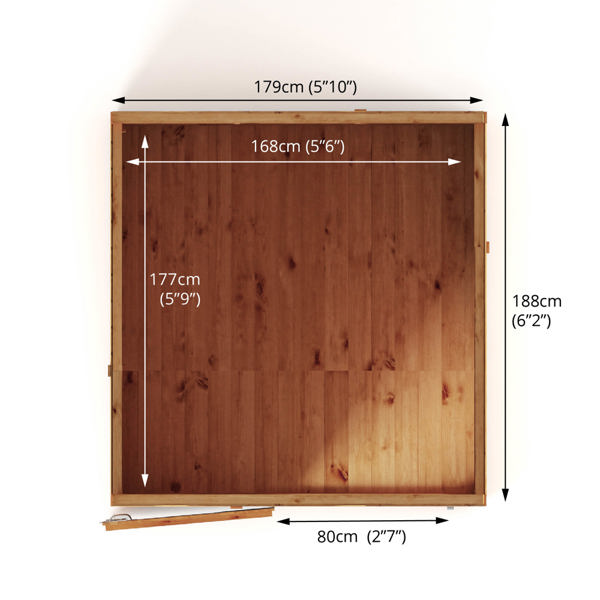 Mercia Woodsman Shiplap Pent Wooden Shed 6 x 6