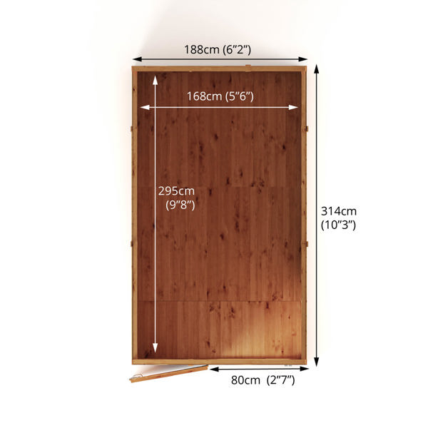 Mercia Woodsman Shiplap Pent Wooden Shed 10 x 6