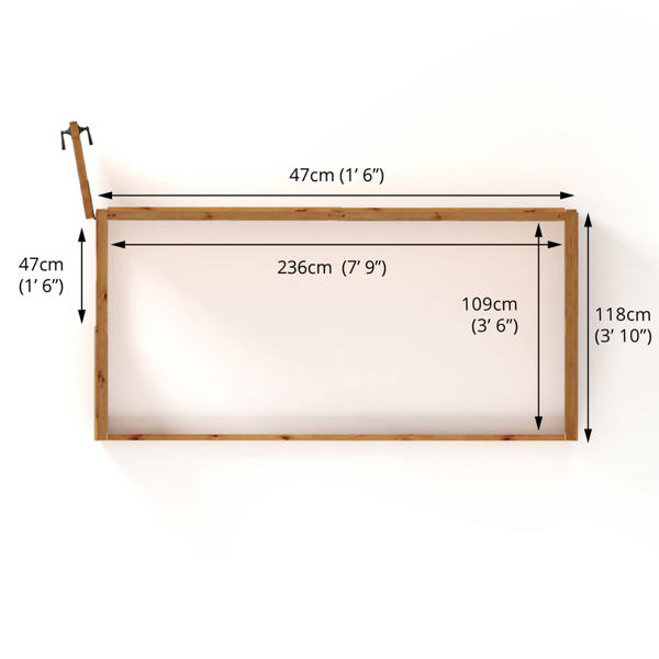 Mercia Woodsman Pent Lean-To Wooden Greenhouse 8 x 4 - Polycarbonate Glazing