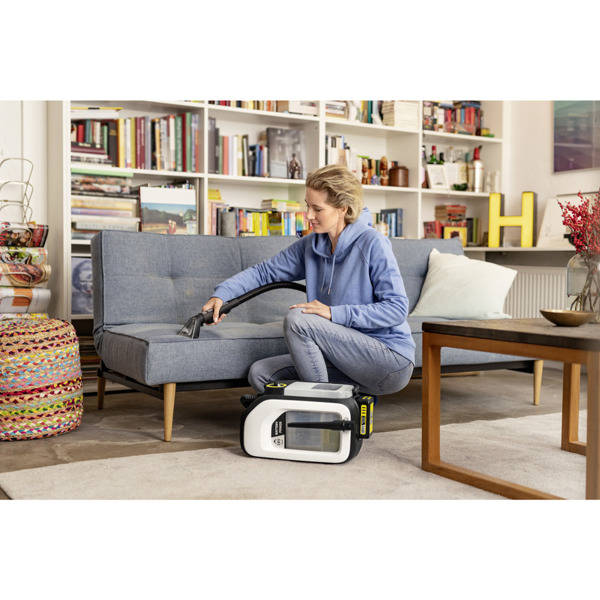 Karcher SE 3-18 Compact Cordless Carpet Cleaner with Battery & Charger (White)