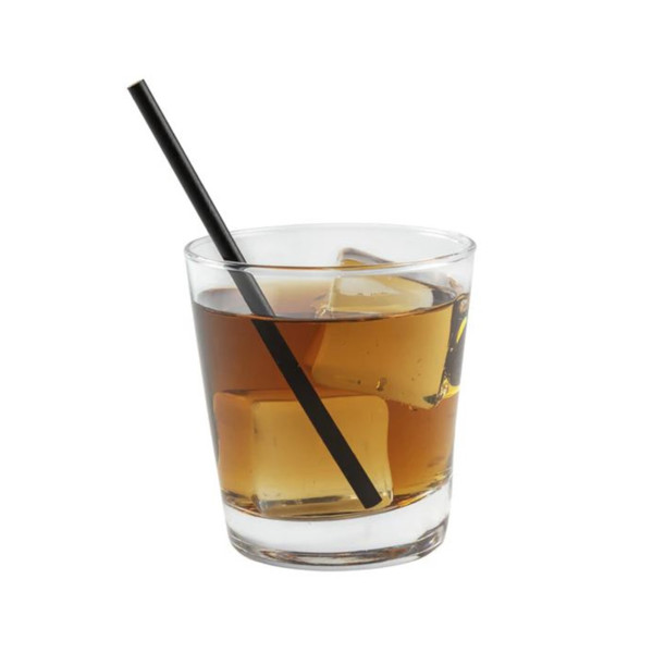 Black 145mm Paper Cocktail Straws (5mm)
