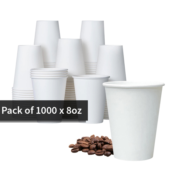 8oz White Paper Cups