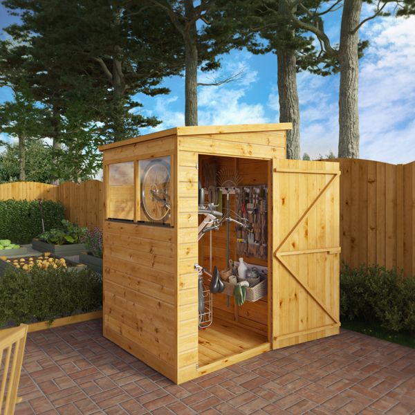 Mercia Shiplap Pent Wooden Shed 4 x 4
