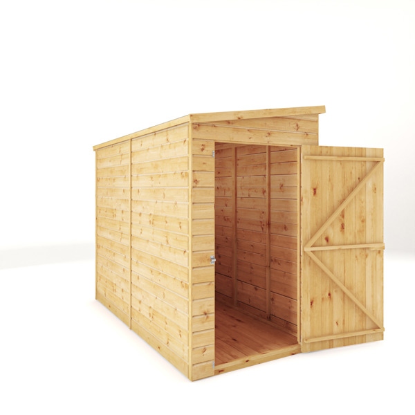 Mercia Shiplap Pent Wooden Shed 8 x 4 - Windowless