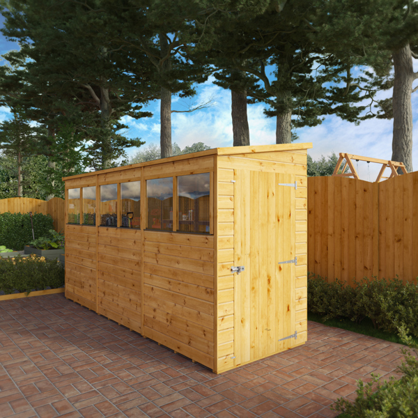 Mercia Shiplap Pent Wooden Shed 12 x 4