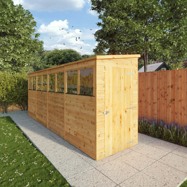 Mercia Shiplap Pent Wooden Shed 16 x 4