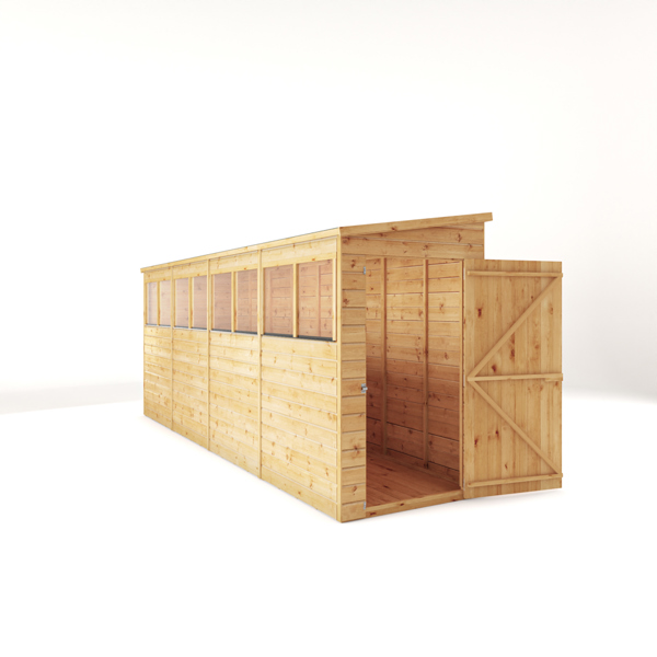 Mercia Shiplap Pent Wooden Shed 16 x 4
