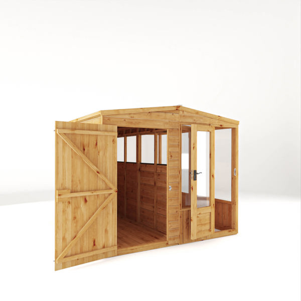 Mercia Woodsman Apex Greenhouse Combi Shed 8 x 8 - Glass Glazing