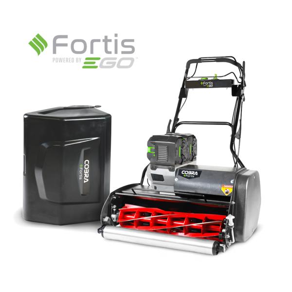 Cobra Fortis 25FTE Cordless Fine Turf Cylinder Lawn Mower with Battery & Charger (Self Propelled)
