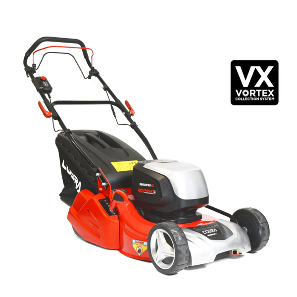Cobra RM43SP40VX 43cm Cordless Rear Roller Lawn Mower with Battery & Charger (Self Propelled)