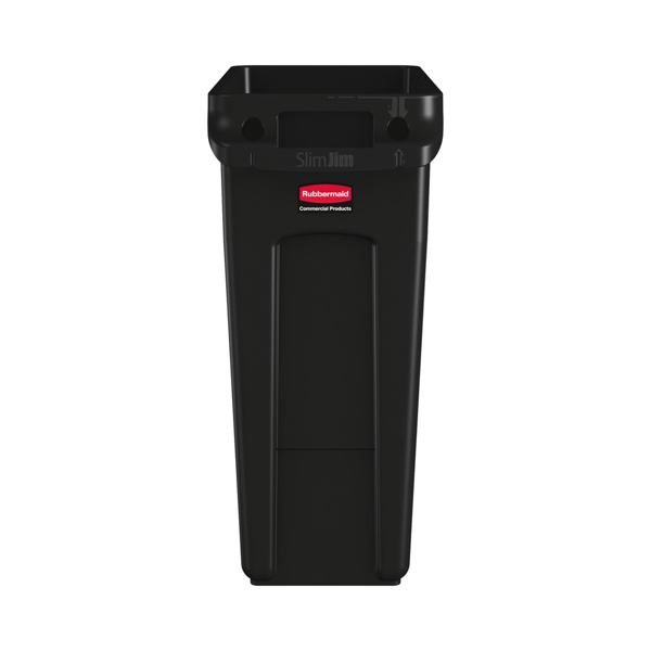 Rubbermaid Slim Jim Vented Waste Bin 60L (Black)