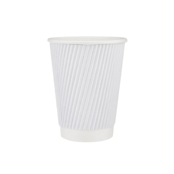 8oz White Ripple Cups