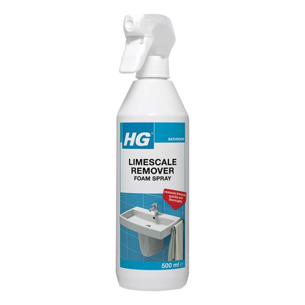 HG Limescale Remover Foam Spray with Microfibre Cloth & Protective Gloves