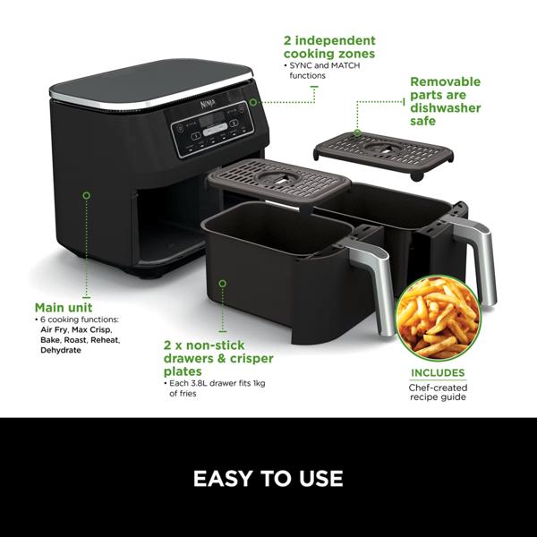 Ninja Foodi Dual Zone Air Fryer 7.6L AF300UK