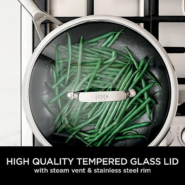 Ninja ZEROSTICK Stainless Steel  20cm Saucepan with Lid C60220UK