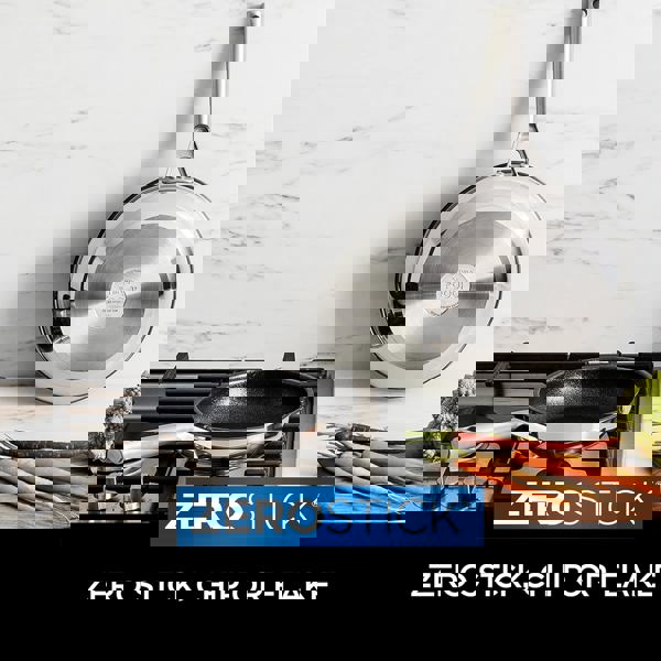 Ninja ZEROSTICK Stainless Steel 2-Piece Frying Pan Set (20cm & 26cm) C62100UK