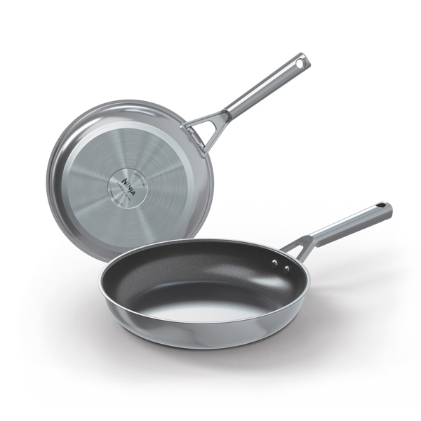 Ninja ZEROSTICK Stainless Steel 2-Piece Frying Pan Set (24cm & 28cm) C62200UK