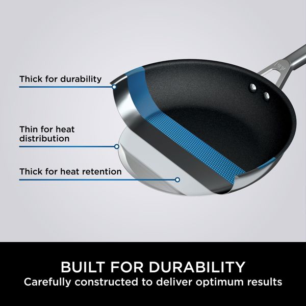 Ninja ZEROSTICK Stainless Steel 2-Piece Frying Pan Set (24cm & 28cm) C62200UK