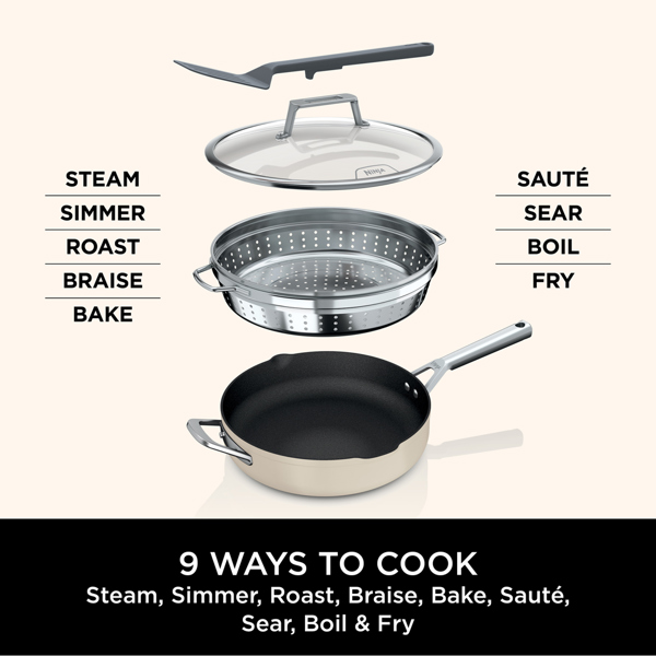 Ninja Foodi 9-in-1 PossiblePan with ZEROSTICK (Vanilla Bean) CW102WHUK