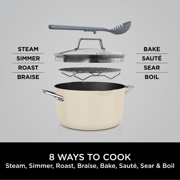 Ninja Foodi 8-in-1 PossiblePot with ZEROSTICK (Vanilla Bean) CW202WHUK