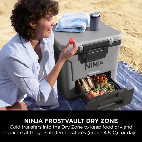 Ninja FrostVault 30QT/28L Wheeled Cooler with Dry Zone (Slate Grey) FB230UKGY