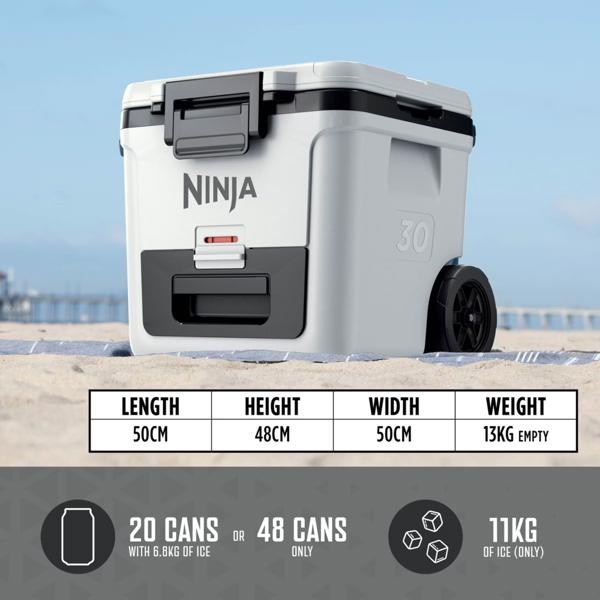 Ninja FrostVault 30QT/28L Wheeled Cooler with Dry Zone (Cloud White) FB230UKWH