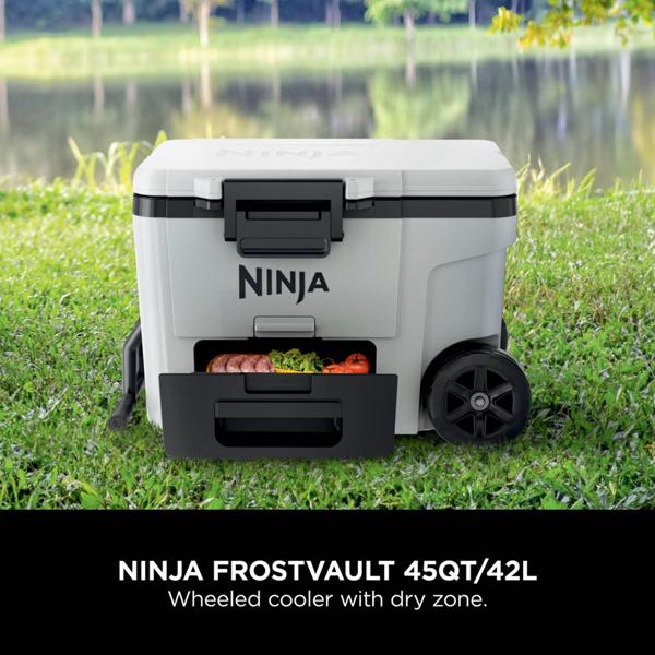 Ninja FrostVault 45QT/42L Wheeled Cooler with Dry Zone (Cloud White) FB245UKWH