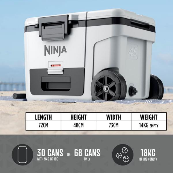Ninja FrostVault 45QT/42L Wheeled Cooler with Dry Zone (Cloud White) FB245UKWH