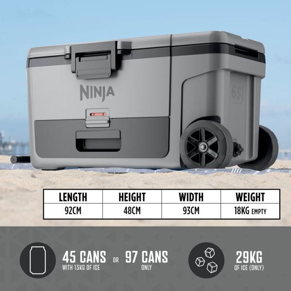 Ninja FrostVault 65QT/61L Wheeled Cooler with Dry Zone (Slate Grey) FB265EUUKGY